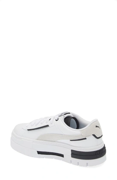 Puma Mayze Crashed Platform Sneaker In  White- Black