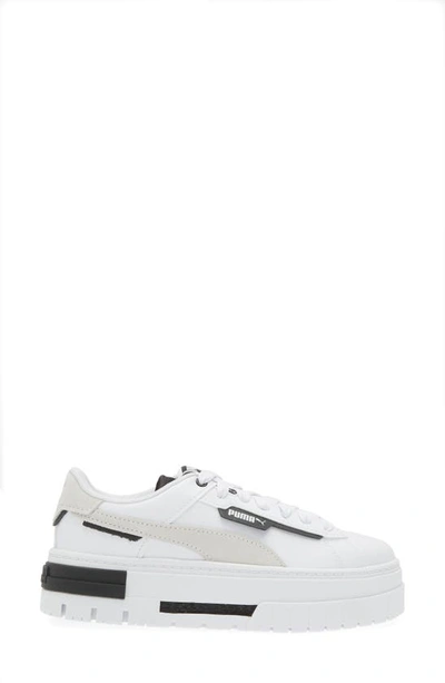 Shop Puma Mayze Crashed Platform Sneaker In  White- Black