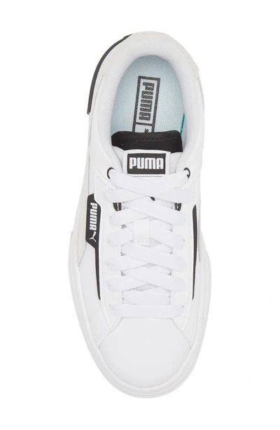 Puma Mayze Crashed Platform Sneaker In  White- Black
