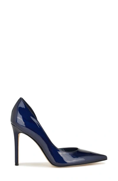 Shop Nine West Folowe Half D'orsay Pointed Toe Pump In Dark Blue