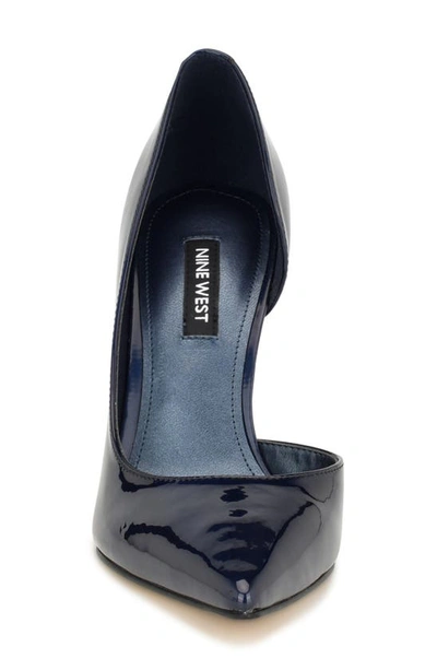 Shop Nine West Folowe Half D'orsay Pointed Toe Pump In Dark Blue