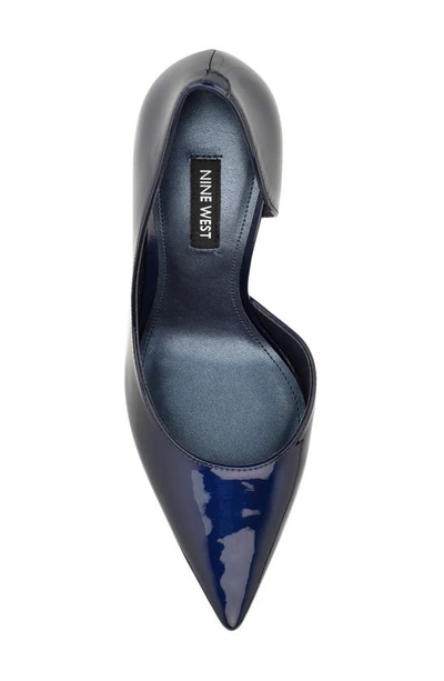 Shop Nine West Folowe Half D'orsay Pointed Toe Pump In Dark Blue