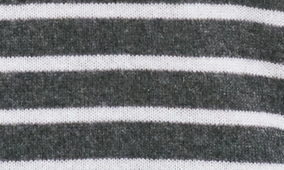 Shop Reformation Cashmere Blend Sweater In Charcoal W/ Ivory Stripe