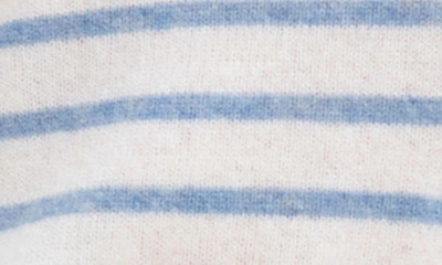 Shop Reformation Cashmere Blend Sweater In Ivory Parisian Blue Stripe