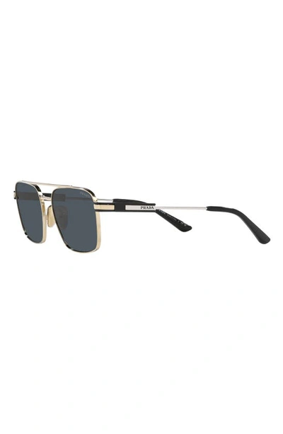 Prada Men's Double-bridge Square Polarized Sunglasses In Pale Gold