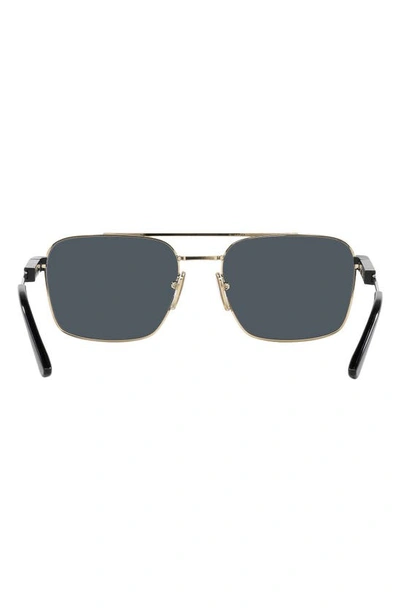 Prada Men's Double-bridge Square Polarized Sunglasses In Pale Gold