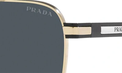Prada Men's Double-bridge Square Polarized Sunglasses In Pale Gold