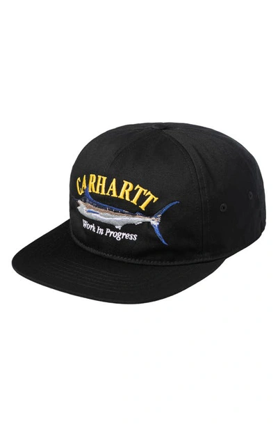 Shop Carhartt Marlin Embroidered Baseball Cap In Black