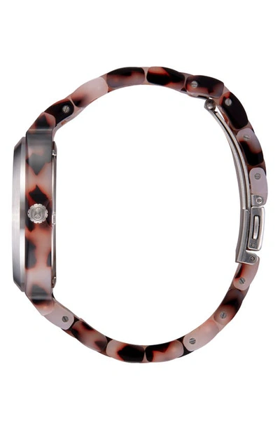 Nixon The Time Teller Acetate Bracelet Watch, 40mm In Pink Tortoise / Pearl