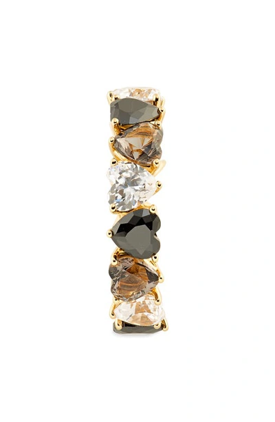 Shop Judith Leiber Small Heart Cubic Zirconia Eternity Ring In Gold Black Clr Ombre
