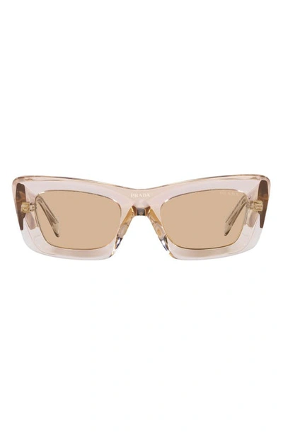 Shop Prada 50mm Square Sunglasses In Lite Brown