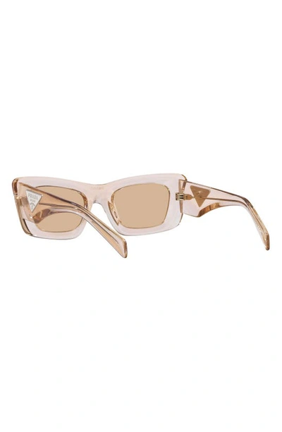 Prada Rectangular Marble Acetate Cat-eye Sunglasses In Lite Brown