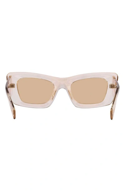 Prada Rectangular Marble Acetate Cat-eye Sunglasses In Lite Brown