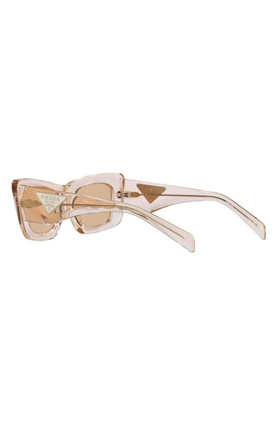 Prada Rectangular Marble Acetate Cat-eye Sunglasses In Lite Brown