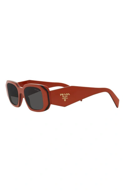 Shop Prada Runway 49mm Rectangular Sunglasses In Orange