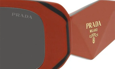 Shop Prada Runway 49mm Rectangular Sunglasses In Orange