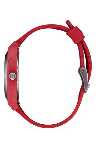 Shop Nixon Time Teller Opp Silicone Strap Watch, 39.5mm In Red