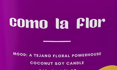 Shop Bonita Fierce Como La Flor Candle, One Size oz In Purple/ White Multi
