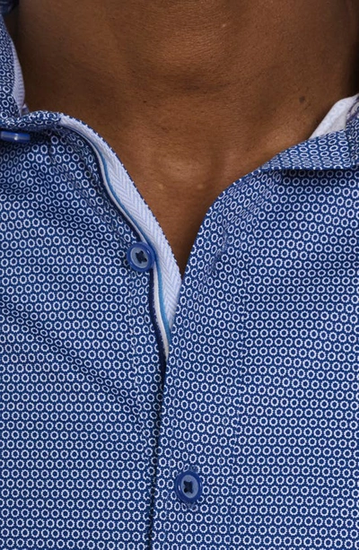 Shop Robert Graham Liotta Medallion Print Knit Button-up Shirt In Navy