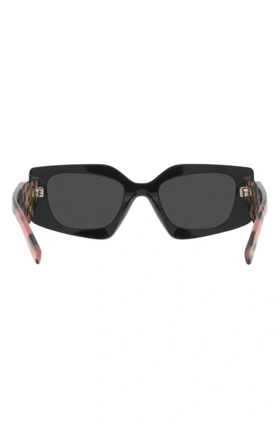 Shop Prada 51mm Rectangular Sunglasses In Black