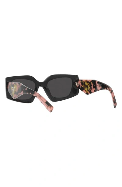 Prada Symbole Rectangular Sunglasses, 51mm In Black