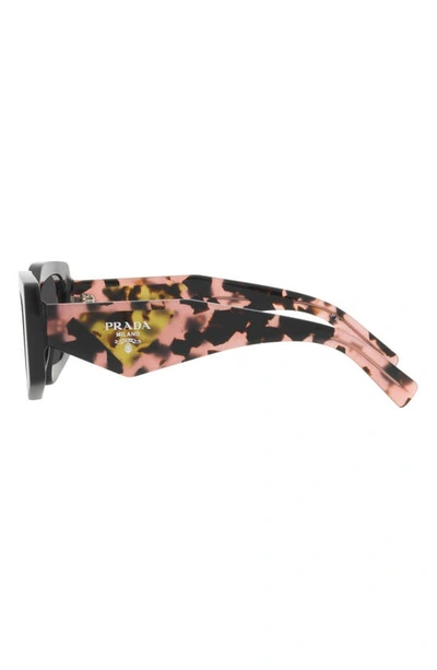Prada Symbole Rectangular Sunglasses, 51mm In Black