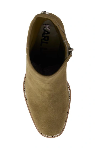 Karl Lagerfeld Peppy Bootie In Olive