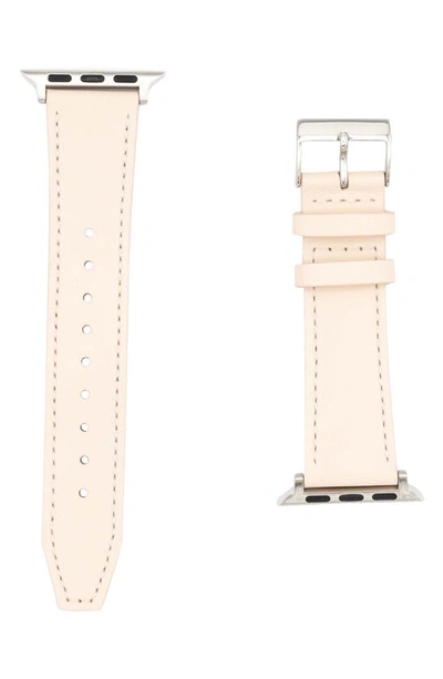 Shop Rebecca Minkoff 20mm Smooth Leather Watch Strap In Pink