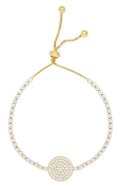 Shop Ettika Crystal Pendant Adjustable Bracelet In Gold
