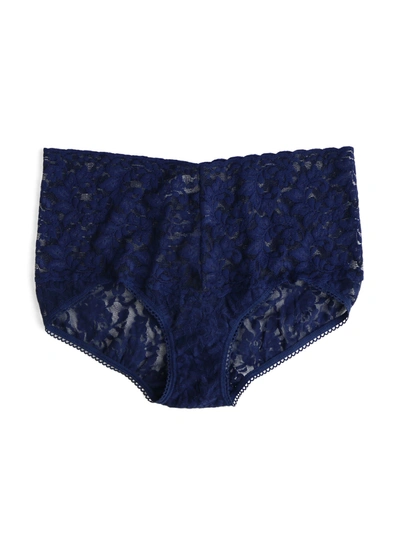 Hanky Panky Retro Lace V-kini Navy In Blue