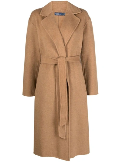 Shop Ralph Lauren Wool Coat In Brown