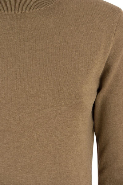 Shop Weekend Max Mara Kiku - Turtleneck Sweater In Wool And Silk In Camel