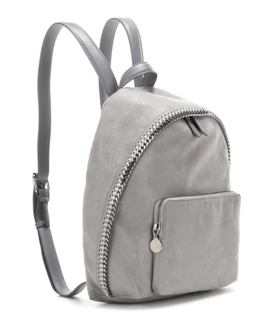 Shop Stella Mccartney Falabella Shaggy Deer Small Backpack In Light Grey