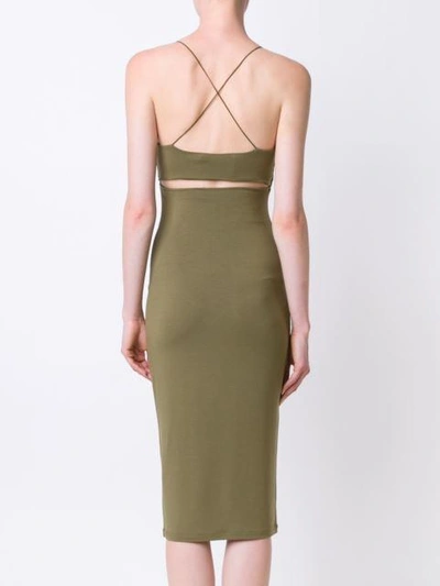 Shop Alexander Wang T T By Alexander Wang Crossed Back Fitted Dress - Green