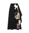 VALENTINO Wool skirt with appliqué,P00186064
