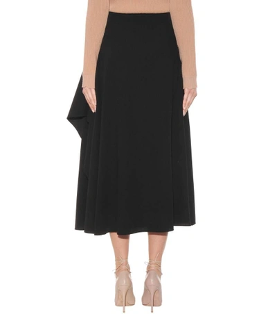 Shop Valentino Wool Skirt With Appliqué In Black