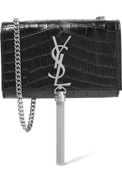 Saint Laurent Classic Small Kate Tassel Chain Bag In Black Crocodile  Embossed Leather | ModeSens