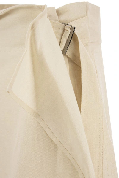 Shop Weekend Max Mara Targa - Cotton And Linen Skirt In Ecru