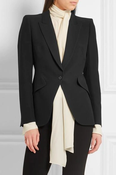 Shop Alexander Mcqueen Crepe Blazer