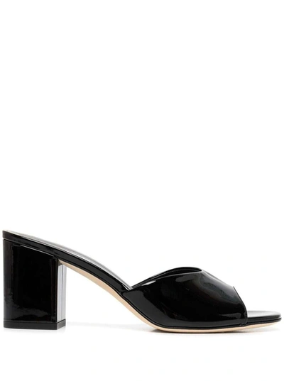 Shop Paris Texas 'anja' Black Mules With Block Heel In Patent Leather Woman