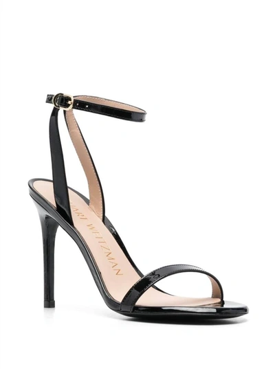 Shop Stuart Weitzman 'barely Nude' Black Sandals With Stiletto Heel In Patent Leather Woman