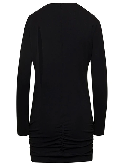 Versace Black Fitted Minidress With Cut-out Detail In Viscose Woman In Black