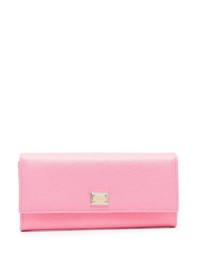 Shop Dolce & Gabbana Continental Portfolio Accessories In Pink &amp; Purple