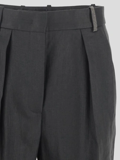 Shop Fabiana Filippi Shiny Wide-leg Trousers In Abete