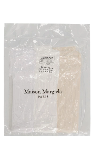Shop Maison Margiela Set Of Three Cotton T-shirts In Multicolor