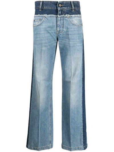 Shop Stella Mccartney Paneled Denim Jeans In Blue