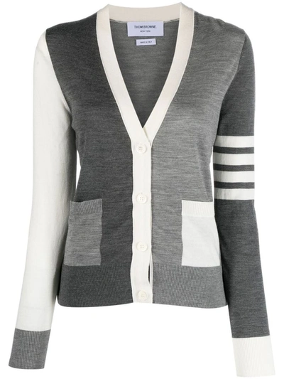 Shop Thom Browne Cardigan Clothing In Grey