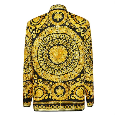 Shop Versace Shirts In Black-gold
