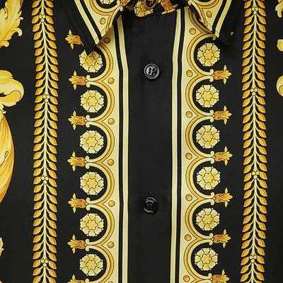 Shop Versace Shirts In Black-gold