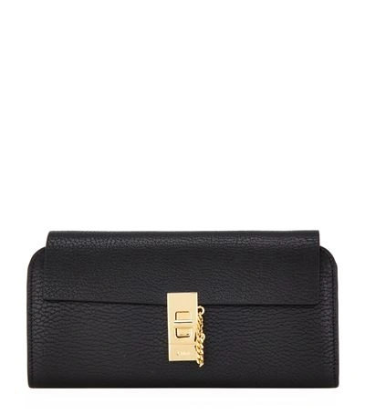 Chloé Chloe Black Long Drew Flap Wallet In 001 Black